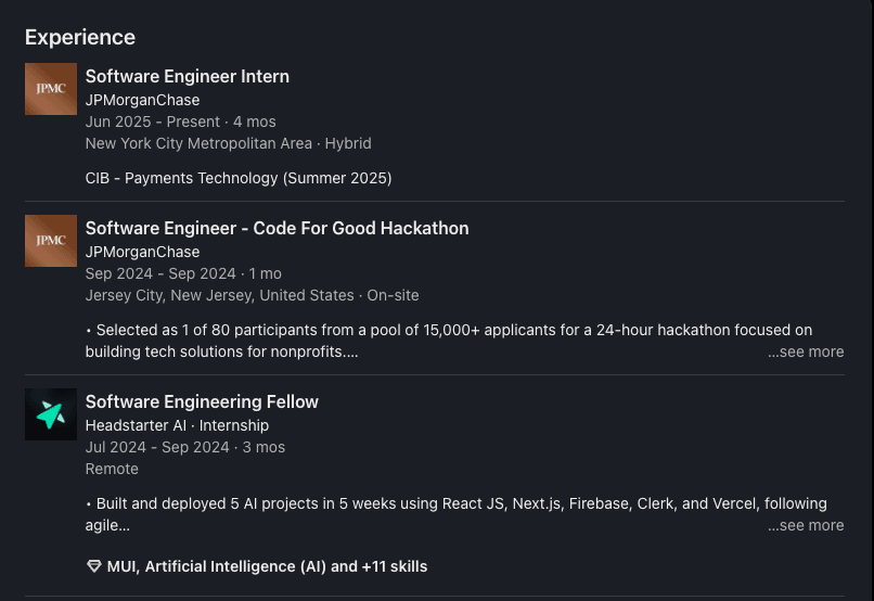 Arya Utture LinkedIn post