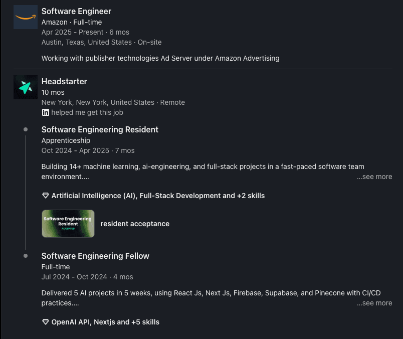 Maximillian Kodi LinkedIn post