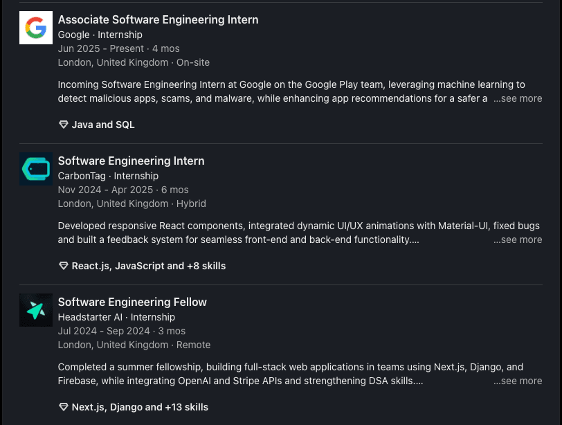 Mohammad Abdullah LinkedIn post