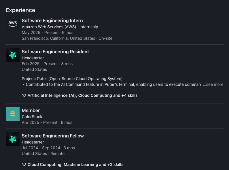 Ntwari Bruce LinkedIn post